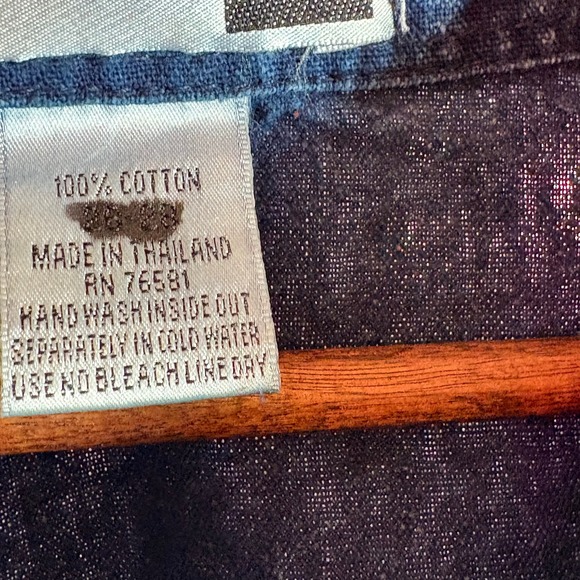 Vintage Club Z Embroidered Denim Shirt Dress Button Front Medium Wash - Picture 3 of 10